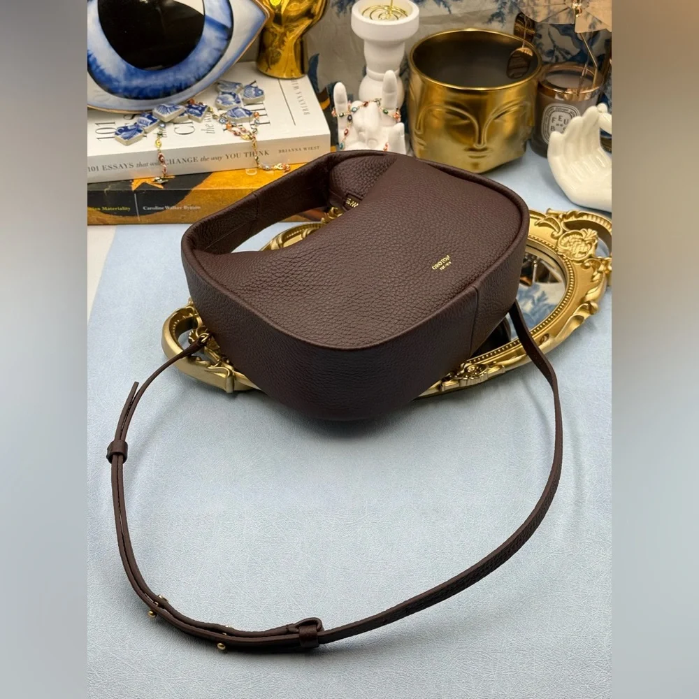 🆕 OROTON 🧿 NWT Clara Mini Convertible Crossbody Bag, Bear Brown Leather